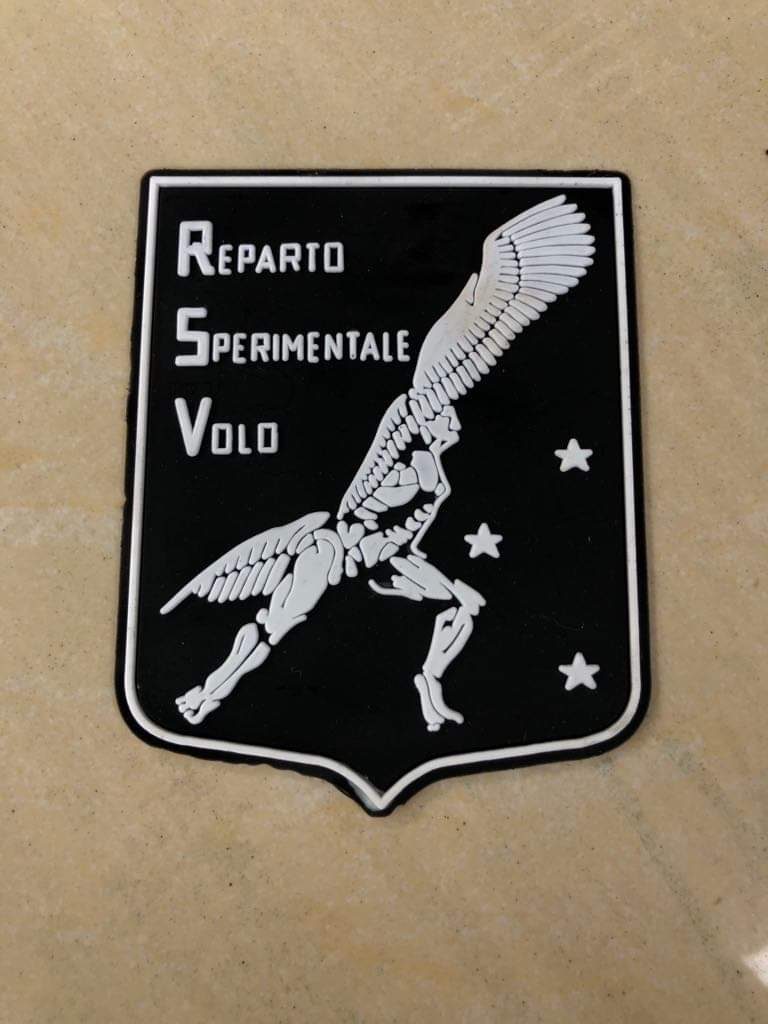 Black and white PVC shield patch for a unit
