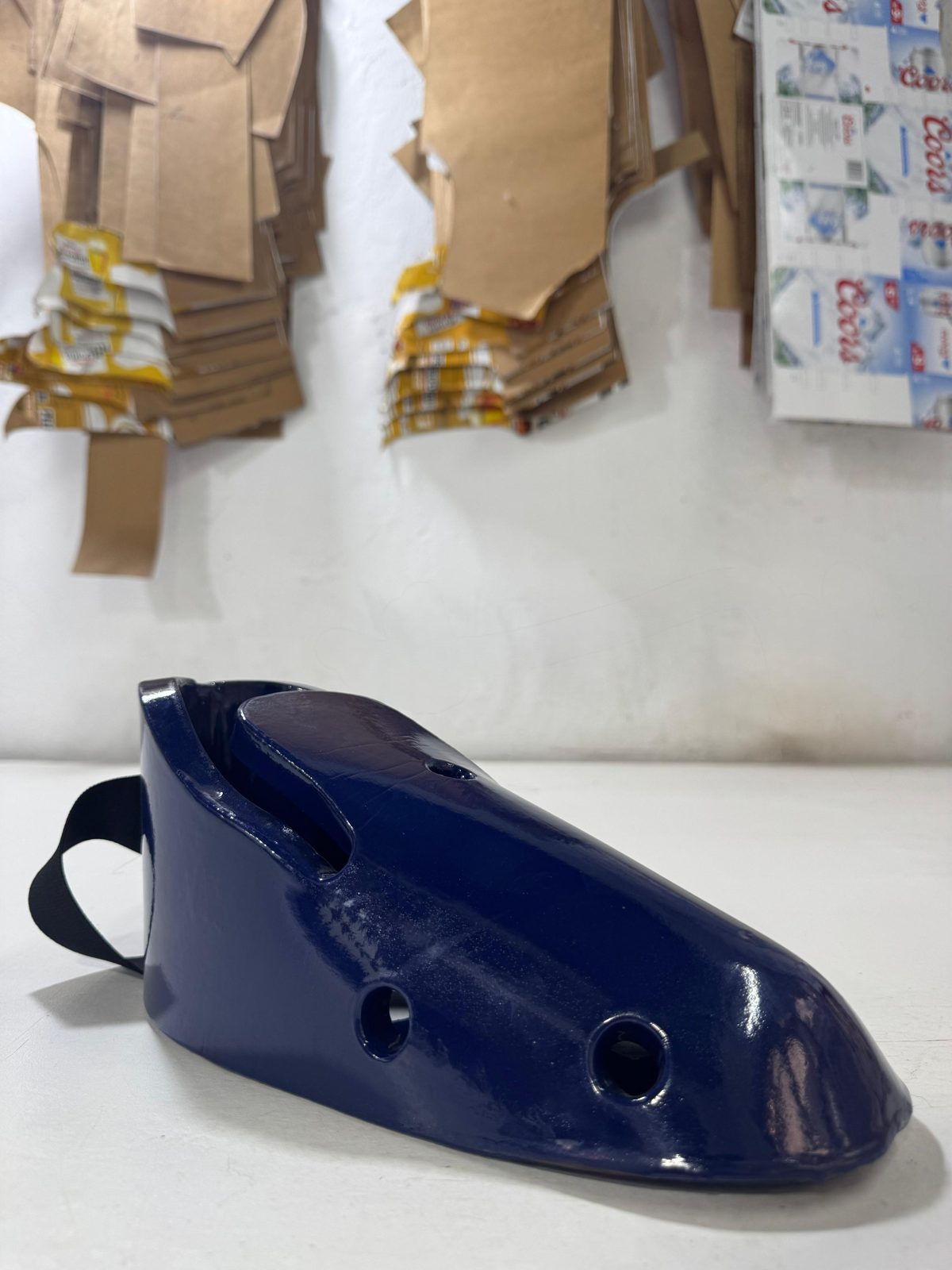 Blue taekwondo foot protector