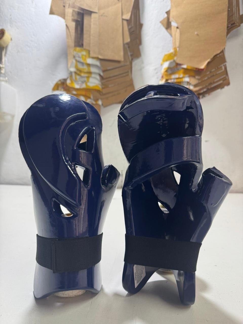 Pair of blue taekwondo hand protectors